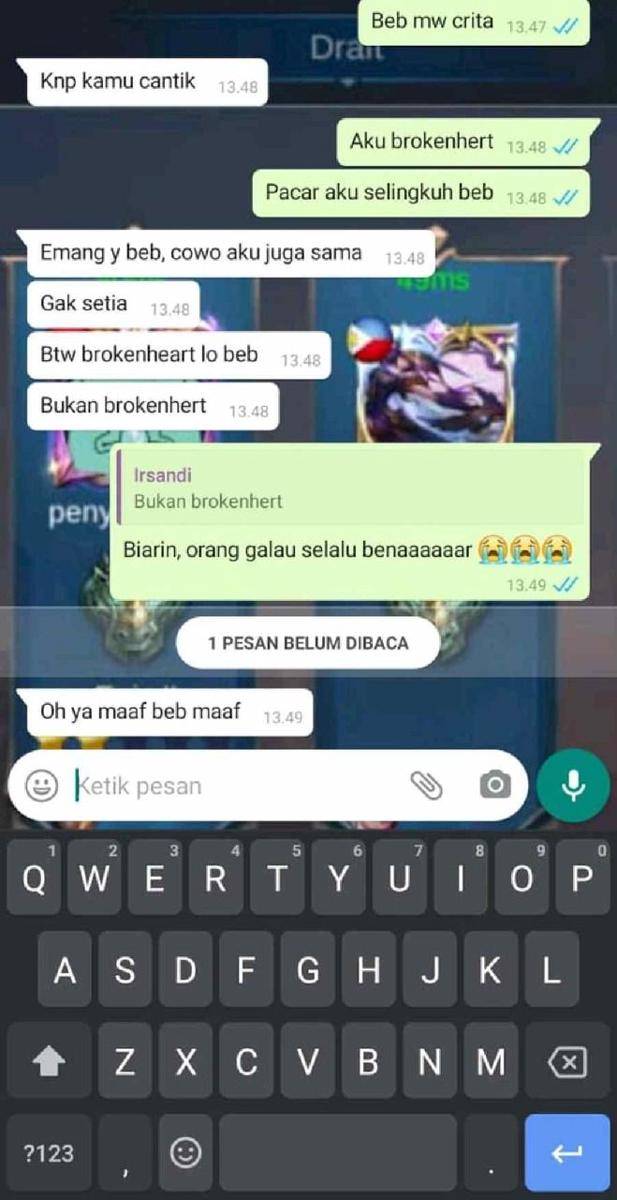 typo chat pakai bahasa Inggris (twitter.com/fbreceh)