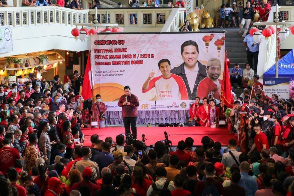 Ikut Hadiri Festival Imlek, Erick Thohir Dipuji Menteri Terbaik RI