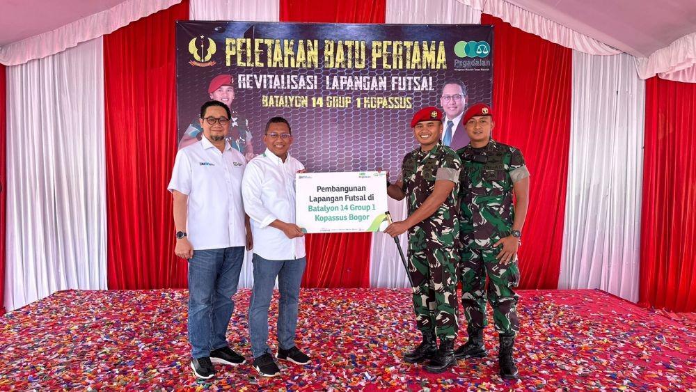 Dorong Hidup Sehat, Pegadaian dan Kopassus Bangun Lapangan Olahraga