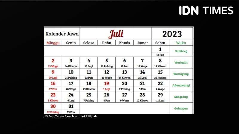 Kalender Jawa 2023. (IDN Times/Dian Septi Arthasalina)
