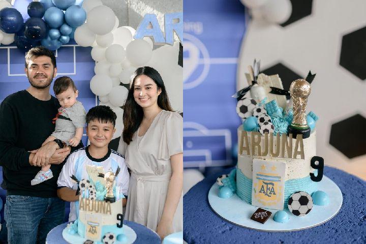 10 Potret Ulang Tahun Ke-9 Arjuna Anak Bryan McKenzie, Tema World Cup