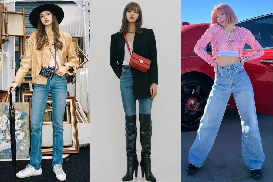 Mix and match celana jeans ala Lisa (instagram.com/lalalalisa_m)
