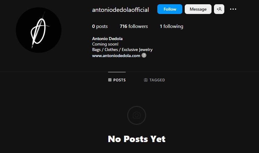 akun instagram toko online Antonio Dedola (instagram.com/antoniodedolaofficial)
