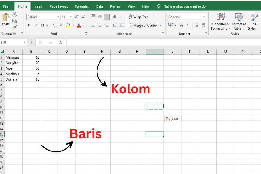 ilustrasi kolom dan baris dalam Excel (IDN Times/Ana Widiawati)