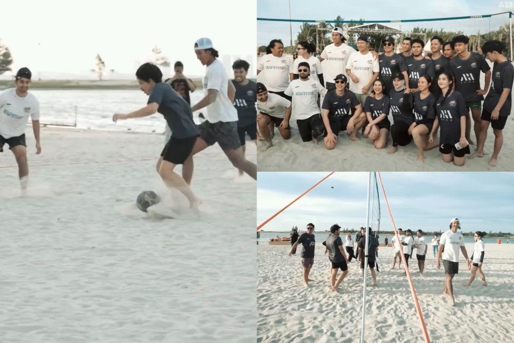 10 Momen Seru Latihan Pertandingan Voli dan Bola Tim Atta vs Gading