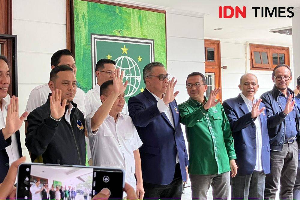 NasDem kunjungi Sekretariat Bersama Gerindra-PKB, Kamis (26/1/2023). (IDN Times/Ilman Nafi'an)