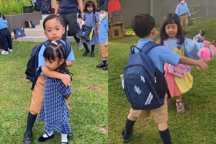 potret Chava antar Xabiru ke sekolah (instagram.com/rachelvennya)
