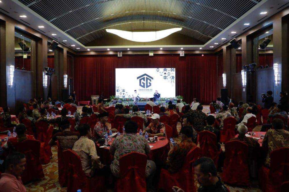 Relawan Gardu Ganjar mengukuhkan serta memantapkan kepengurusan DPD dan DPC Gardu Ganjar se-Provinsi Lampung di Hotel Horison, Jumat (27/1/2023). (Dok. RGG).