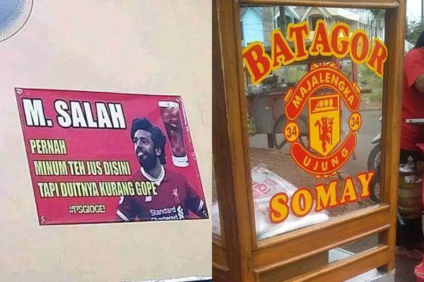 10 Spanduk Penjual yang Terinspirasi dari Pemain Sepak Bola