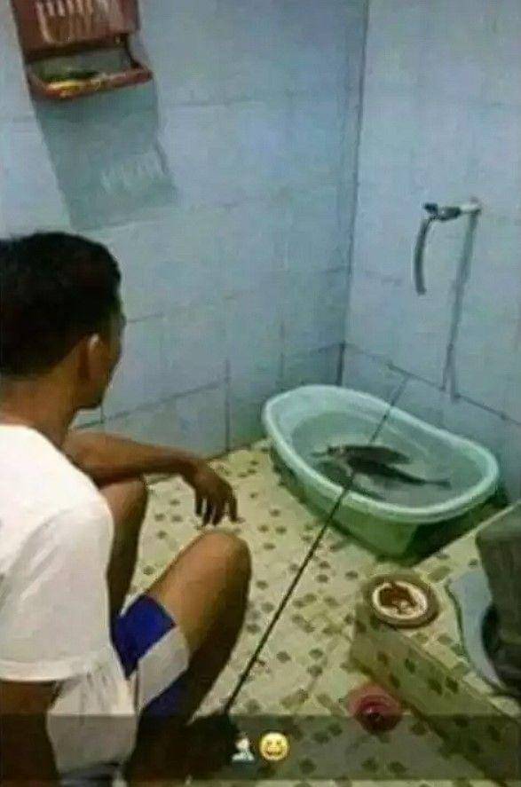 aksi orang lagi di kamar mandi (twitter.com/crazyinina)