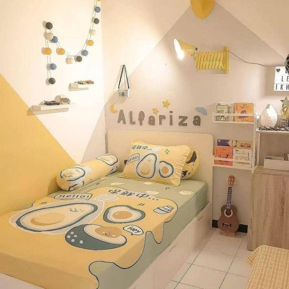 ilustrasi seprai bermotif kartun kekinian (instagram.com/ruangtidurimpian)