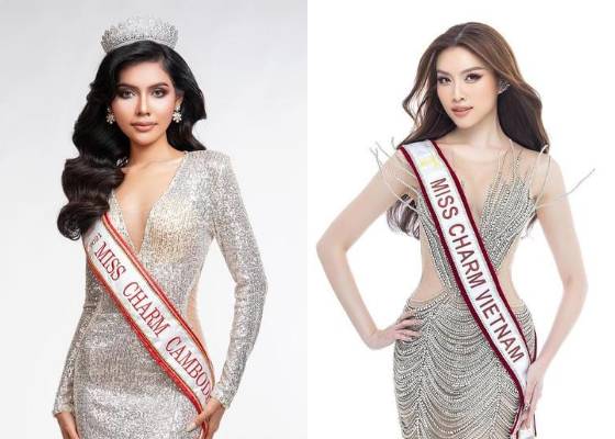 Sotheary By, Miss Charm Kamboja 2023 dan Thanh Thanh Huyen, Miss Charm Vietnam 2023 (Instagram.com/misscharm.tv | Instagram.com/misscharmvietnamofficial)