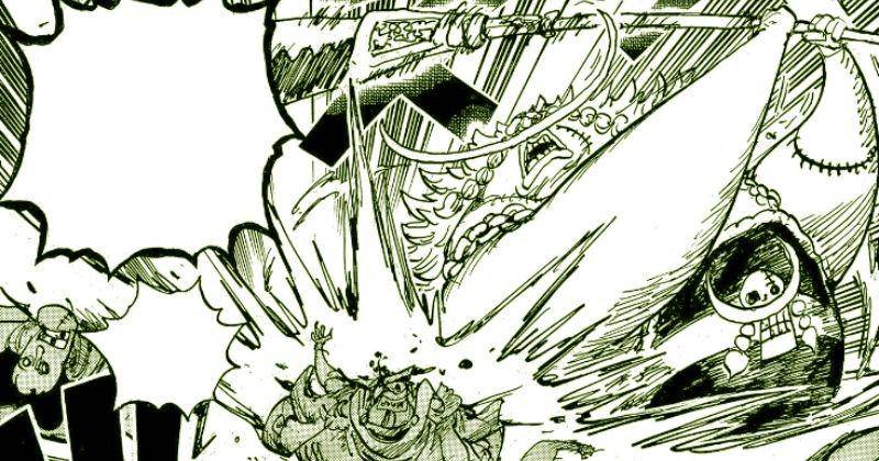 Edward Weevil menyerang Ratel di Sphinx. (mangaplus.shueisha.co.jp/One Piece)