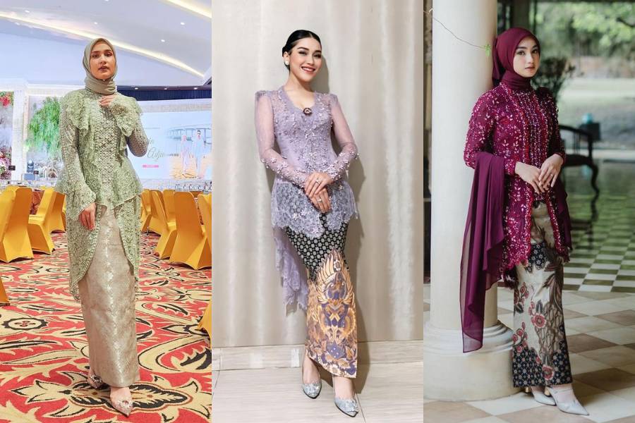 Kebaya kondangan resepsi. (instagram.com/oliviafindas / instagram.com/dwihandaanda / instagram.com/ayutingting92)