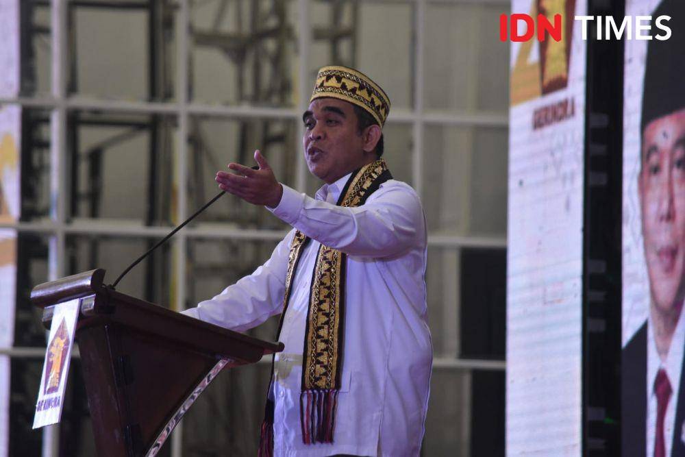 Sekjend DPP Partai Gerindra Ahmad Muzani saat menghadiri Rakerda DPD Partai Gerindra Lampung di Gedung Graha Wangsa, Senin (30/1/2023). (IDN Times/Tama Yudha Wiguna).