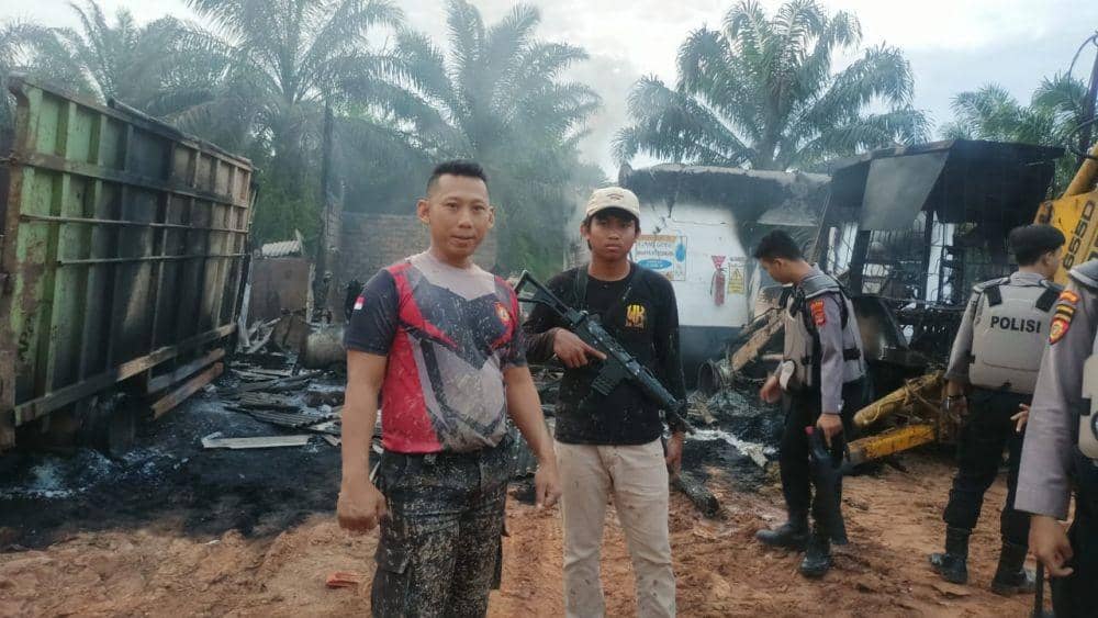 Lokasi pembakaran di PT AKG. (Dok. Polda Lampung).