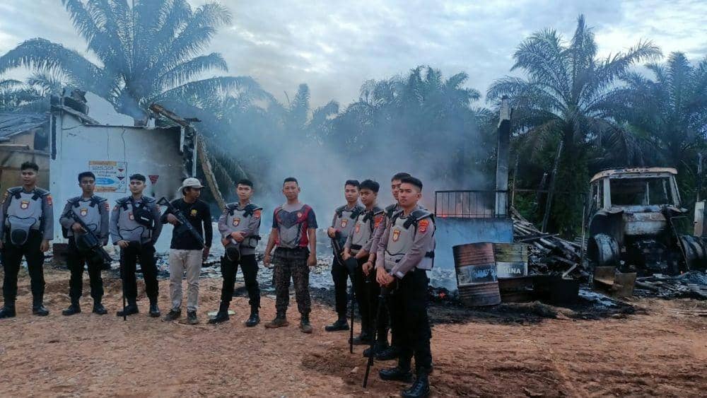 Lokasi pembakaran PT AKG di Way Kanan. (Dok. Polres Way Kanan).