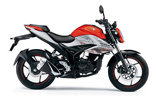 Warna oranye silver pada Suzuki Gixxer 150 2023 (Suzuki Jepang)