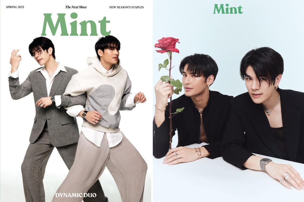 9 Pesona Apo Nattawin dan Mile Phakphum Jadi Cover Majalah Mint