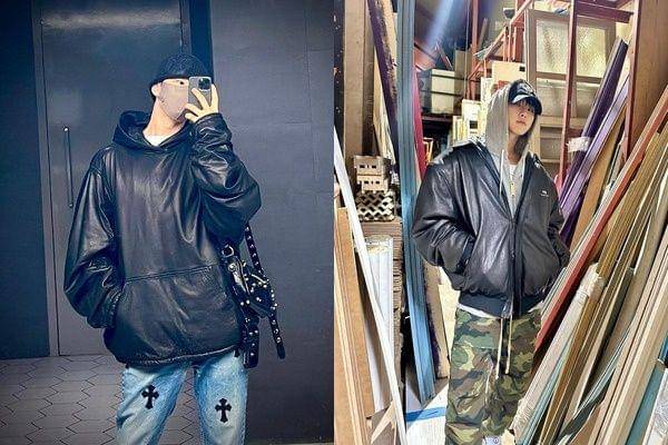 Padu padan jaket kulit idol K-Pop (instagram.com/ho5hi_kwon)