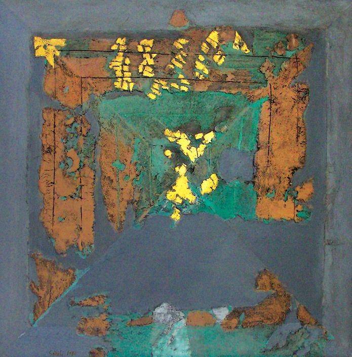 lukisan Gunung Emas karya Achmad Sadali (dok. galeri.nasional.or.id)