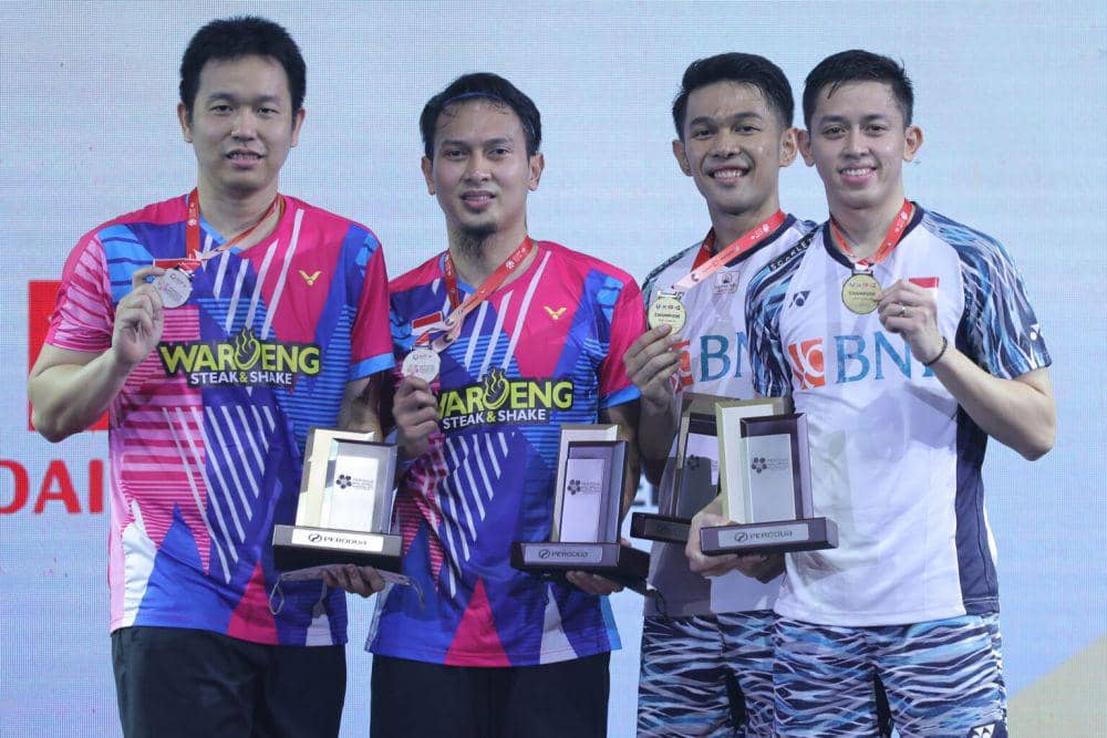 Podium ganda putra Malaysia Masters 2022 (pbsi.id)