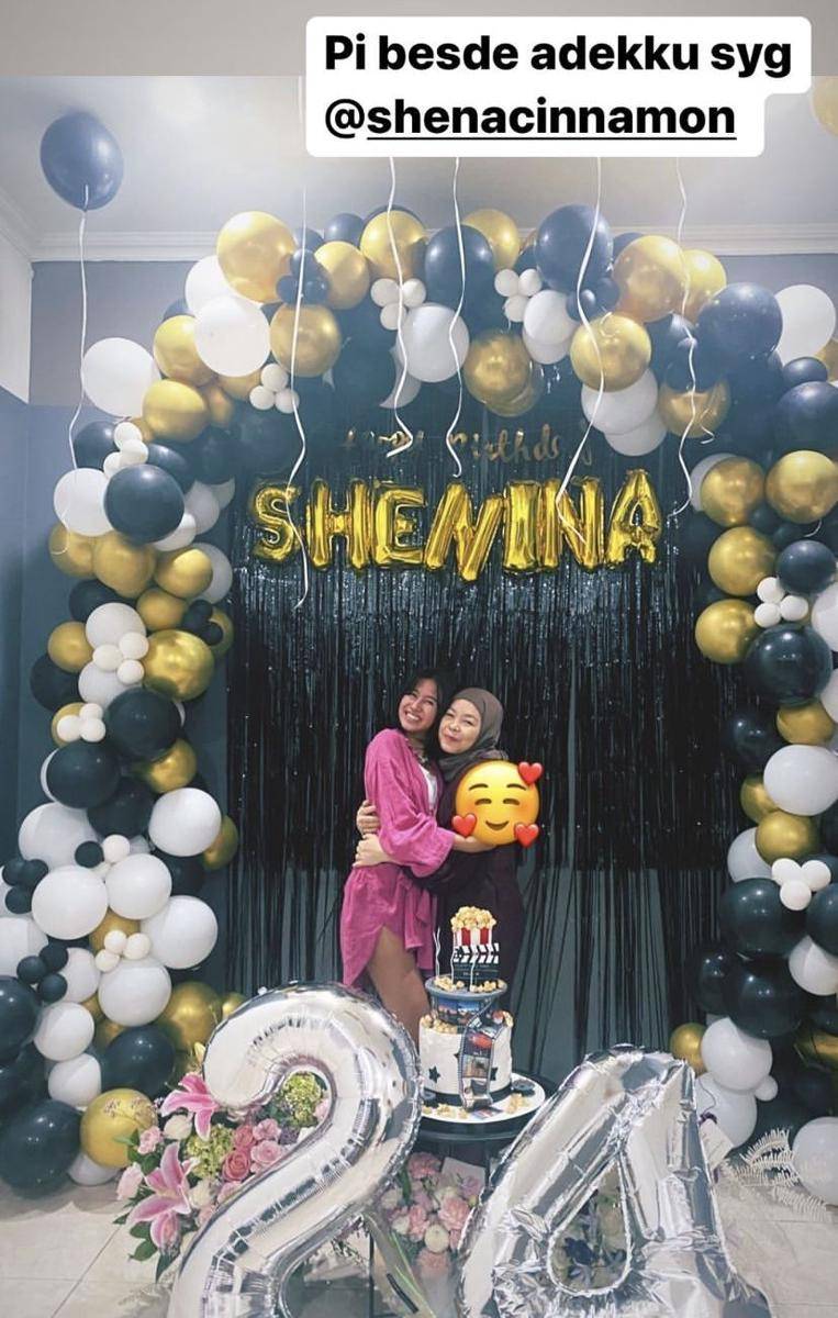 potret perayaan ultah ke-24 Shenina Cinnamon (instagram.com/dinda_yunarmi)