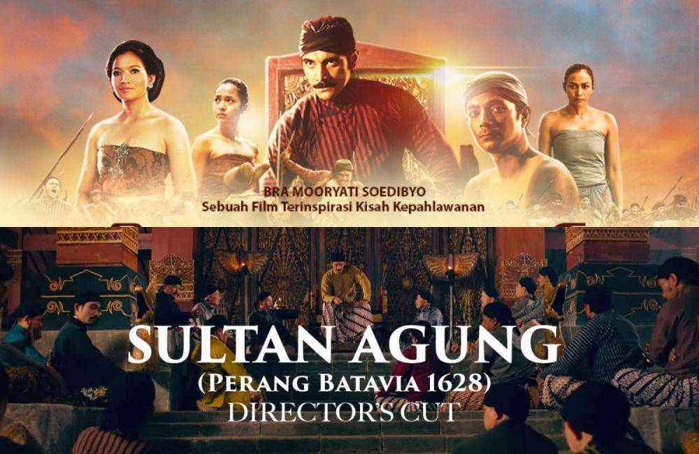 kolase poster film Sultan Agung: Tahta, Perjuangan, Cinta dan Sultan Agung (Perang Batavia 1628) - Director's Cut (dok. Mooryati Soedibyo Cinema/Sultan Agung: Tahta, Perjuangan, Cinta | dok. Mooryati Soedibyo Cinema/Sultan Agung (Perang Batavia 1628) - Director's Cut)