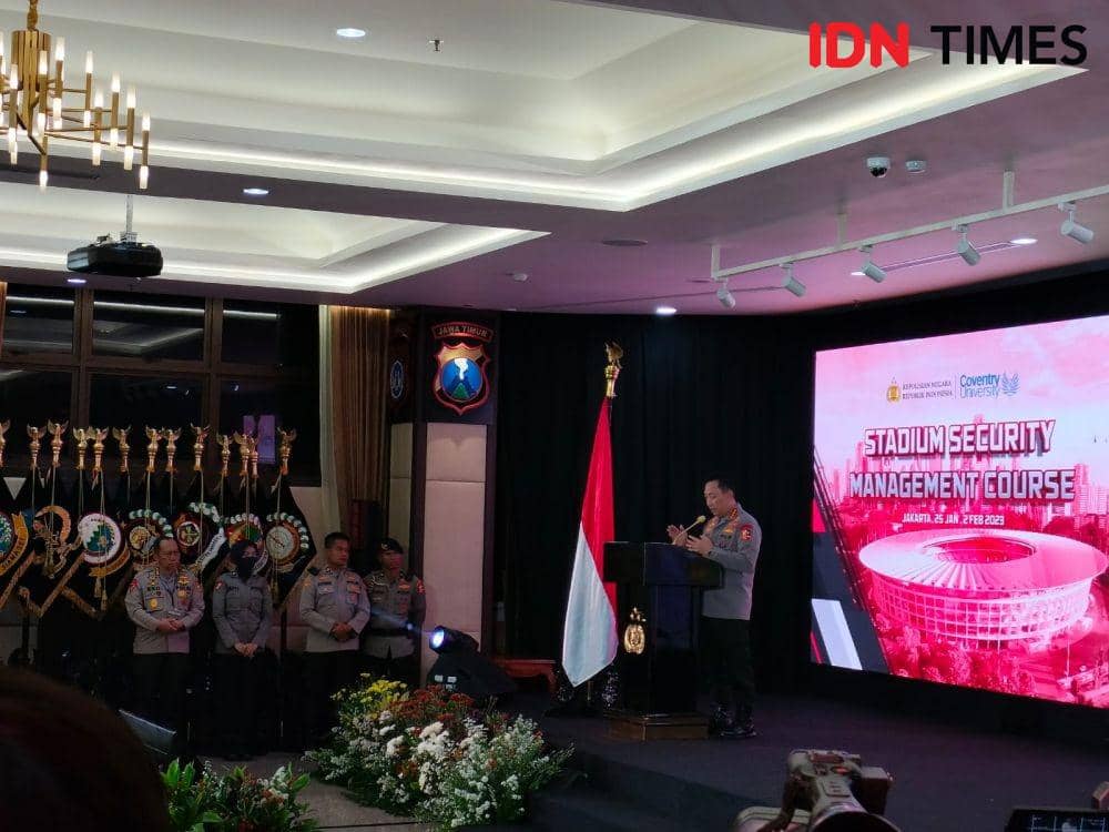Kursus pengamanan stadion antara Polri dan pihak Coventry University. (IDN Times/Sandy Firdaus)