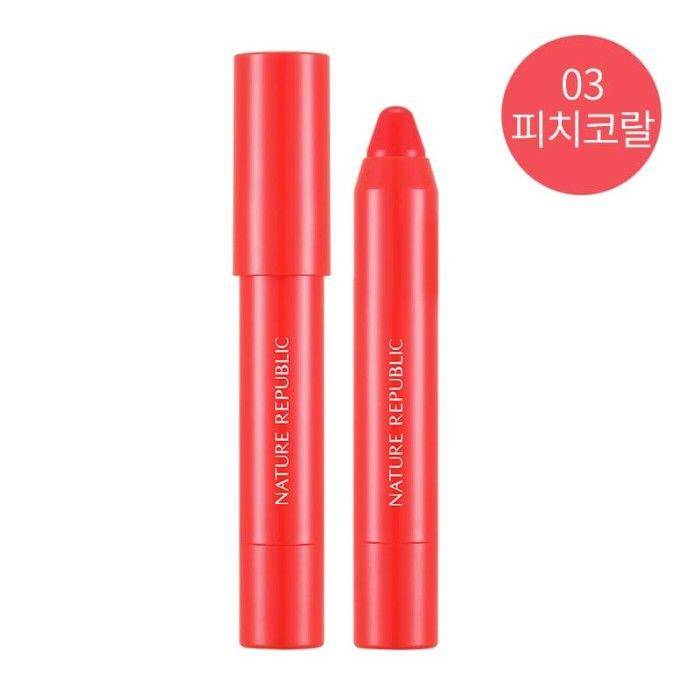 Nature Republic Eco Crayon Lip Rouge 03 Peach Coral (tokopedia.com/Nature Republic Official)
