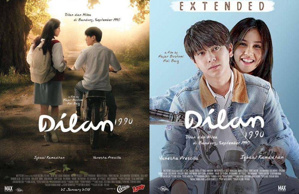 kolase poster dari dua versi film Dilan 1990 (dok. MAX Pictures/Dilan 1990)