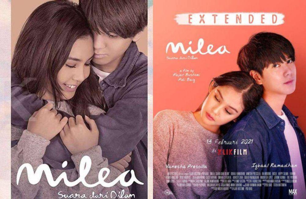 kolase poster dari dua versi film Milea: Suara Dari Dilan (dok. MAX Pictures/Milea: Suara Dari Dilan)
