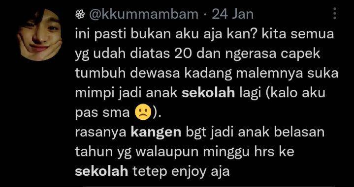 cuitan kangen sekolah (twitter.com/kkummambam)
