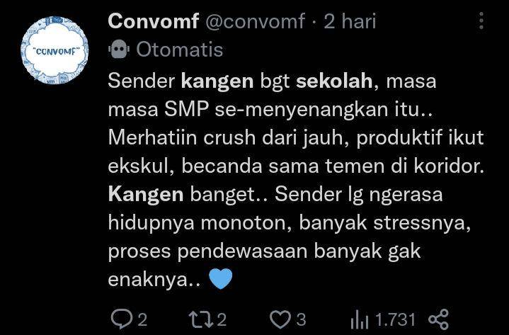 cuitan kangen sekolah (twitter.com/convomf)