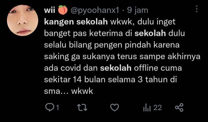 cuitan kangen sekolah (twitter.com/pyoohanx1)