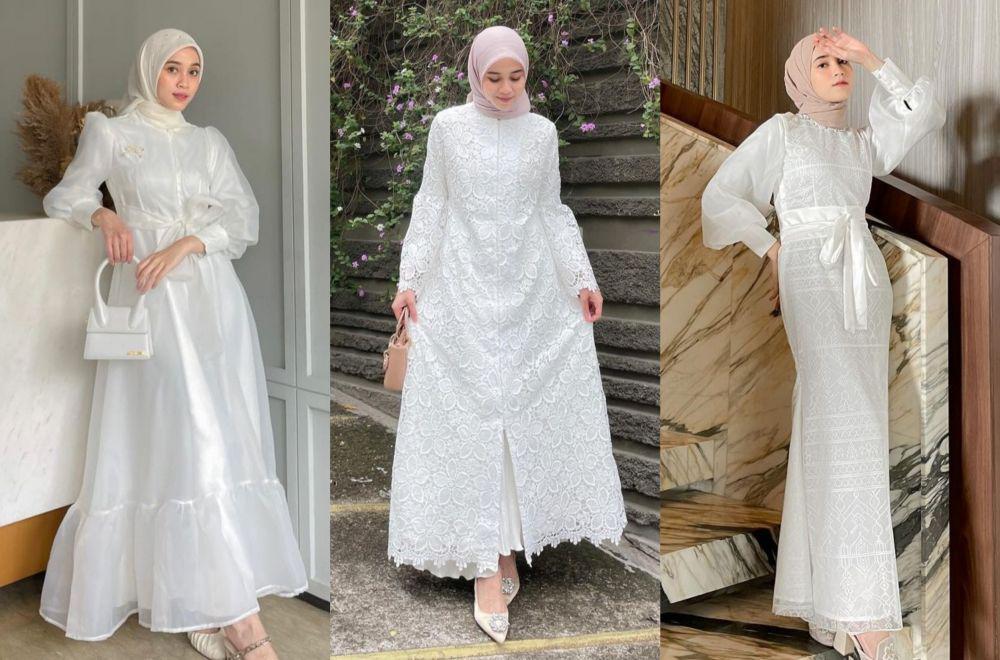 9 Gaya Kondangan Nuansa Putih ala Vina Maulina, Anggun dan Elok!