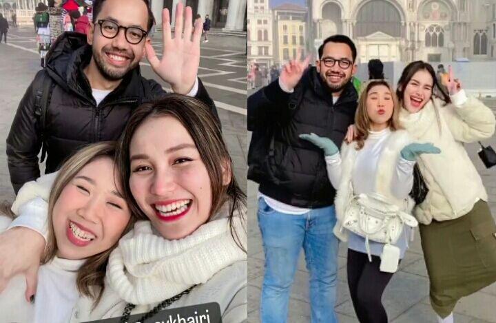 9 Momen Ayu Ting Ting dan Kiky-Khairi di Italia, Janjian Bulan Madu