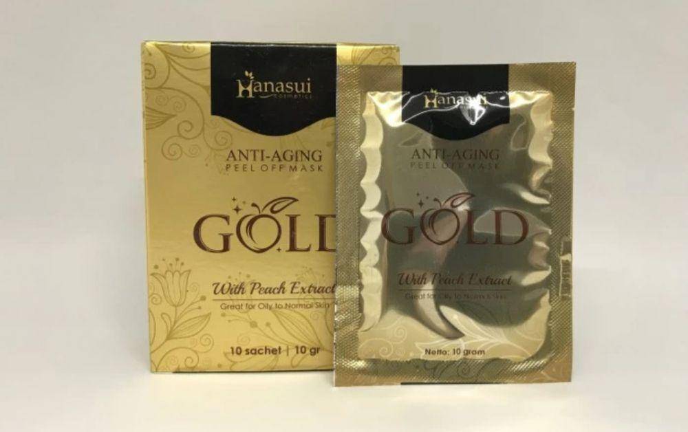 Hanasui Anti-Aging Gold Peel Off Mask (tokopedia.com/Dewi Indah pasar baru)