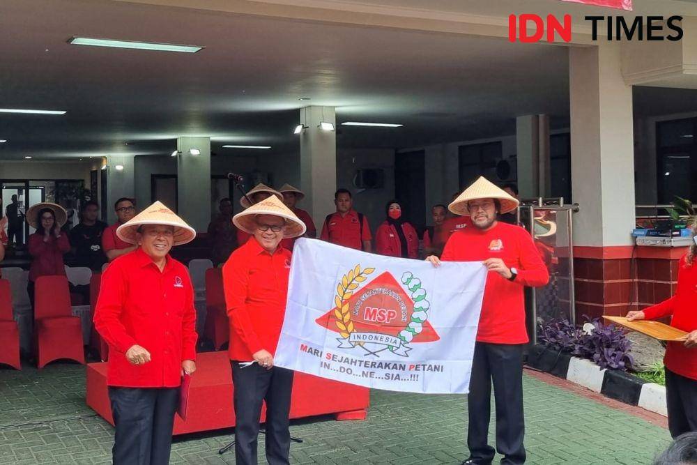 Apel Mari Sejahtera Petani di Sekolah Partai PDIP, Jakarta Selatan, Jumat (3/2/2023). (IDN Times/Ilman Nafi'an)