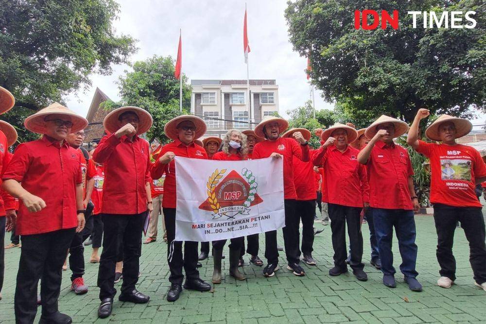 Apel Mari Sejahtera Petani di Sekolah Partai PDIP, Jakarta Selatan, Jumat (3/2/2023). (IDN Times/Ilman Nafi'an)