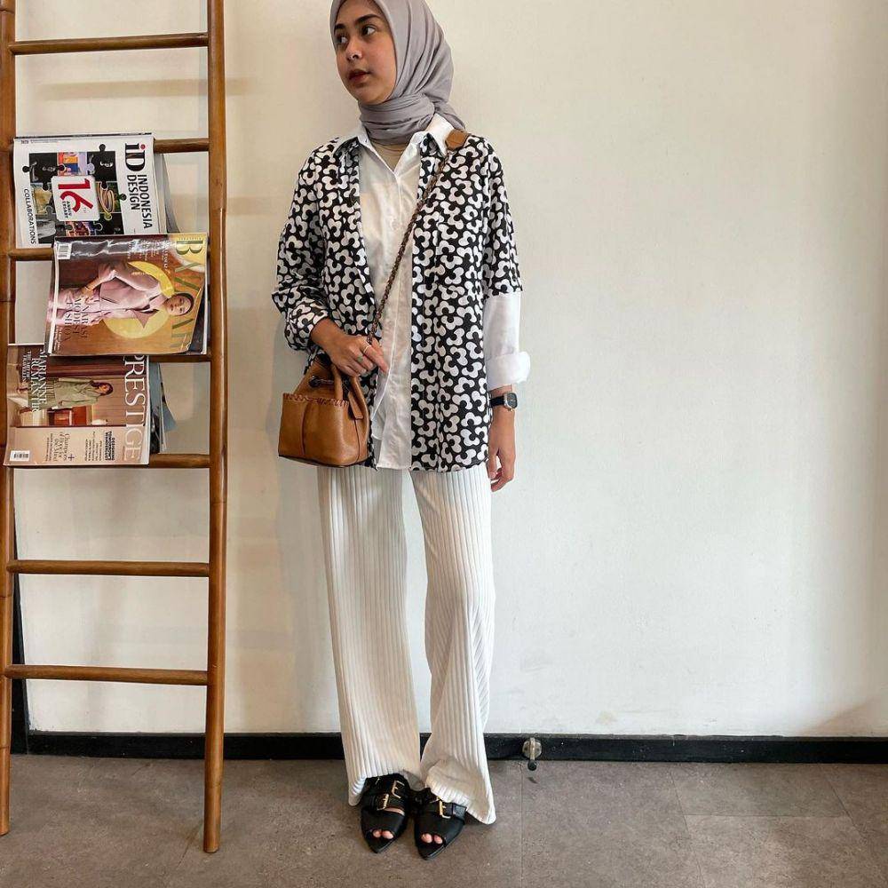 padu padan kemeja motif ala Dianty Annisa (instagram.com/diantyy.a)