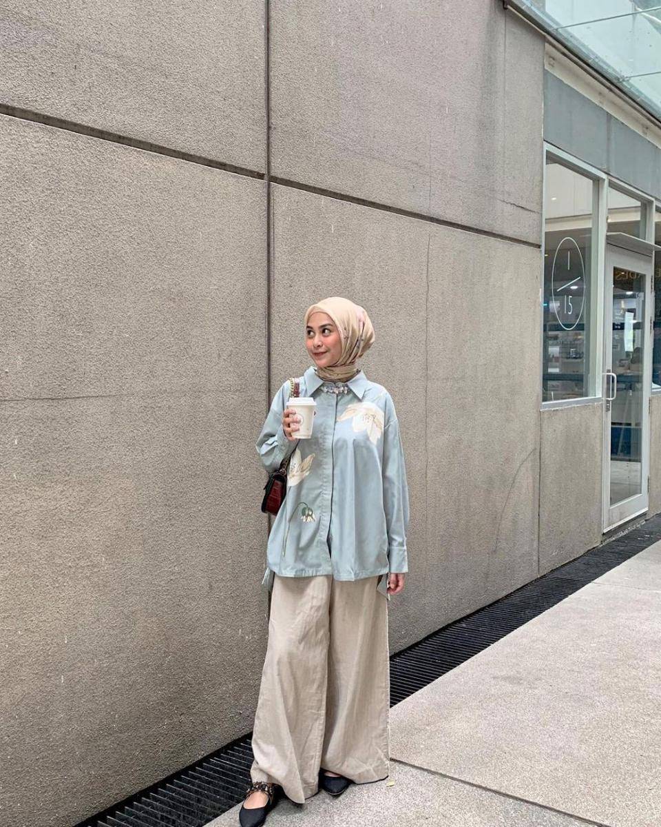 padu padan kemeja motif ala Dianty Annisa (instagram.com/diantyy.a)
