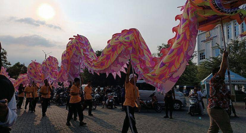 Suasana atraksi liong di Vihara Maitreya Medan (Dok. Istimewa)