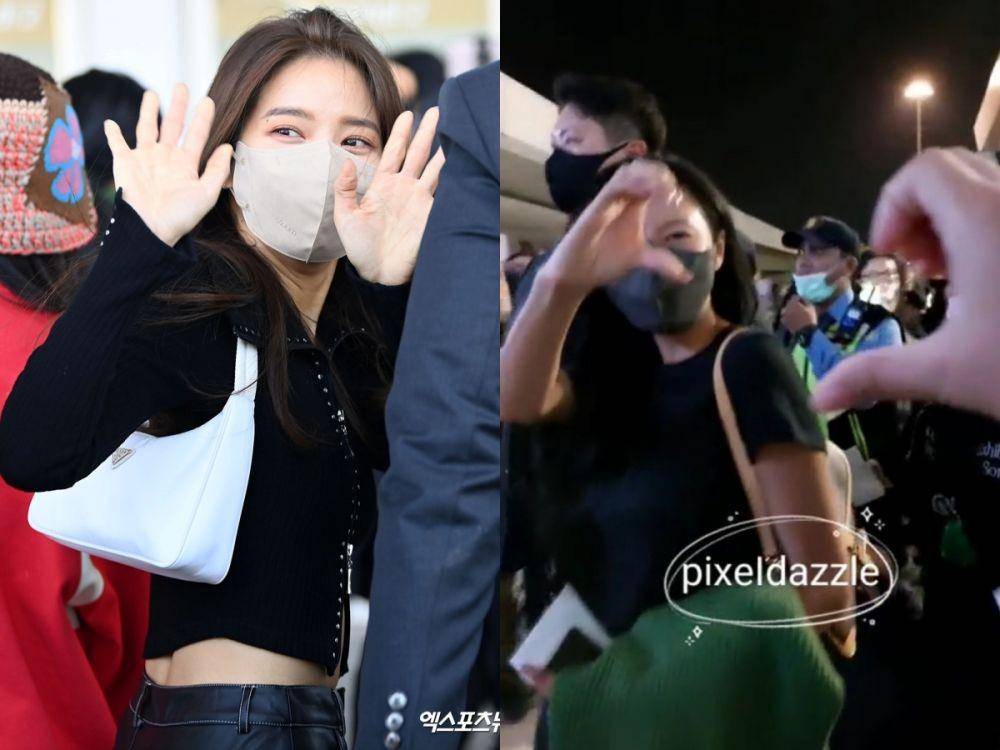 Solar MAMAMOO di Bandara Incheon Jumat (3/2/2023) | Hwasa MAMAMOO di Bandara Soekarno Hatta Jumat (3/2/2023) (dok. OSEN | twitter.com/pixeldazzle)
