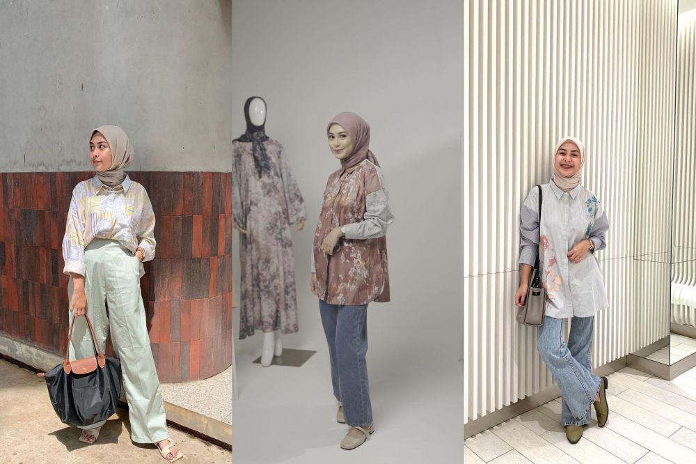 11 OOTD Padu Padan Kemeja Motif ala Dianty Annisa, Stunning!
