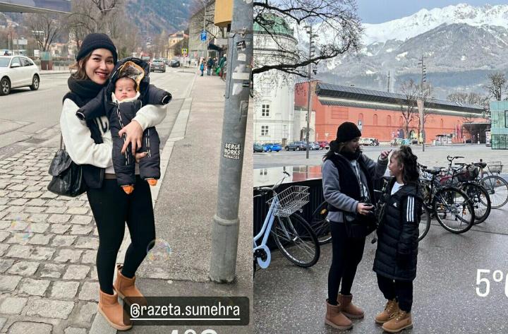 9 Potret Ayu Ting Ting di Austria, Momong Keponakan di Suhu 4 Derajat