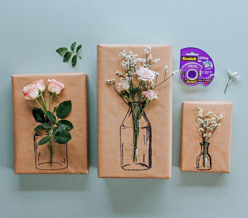 Kotak kado valentine dengan hiasan bunga segar (cleverpoppy.nz)