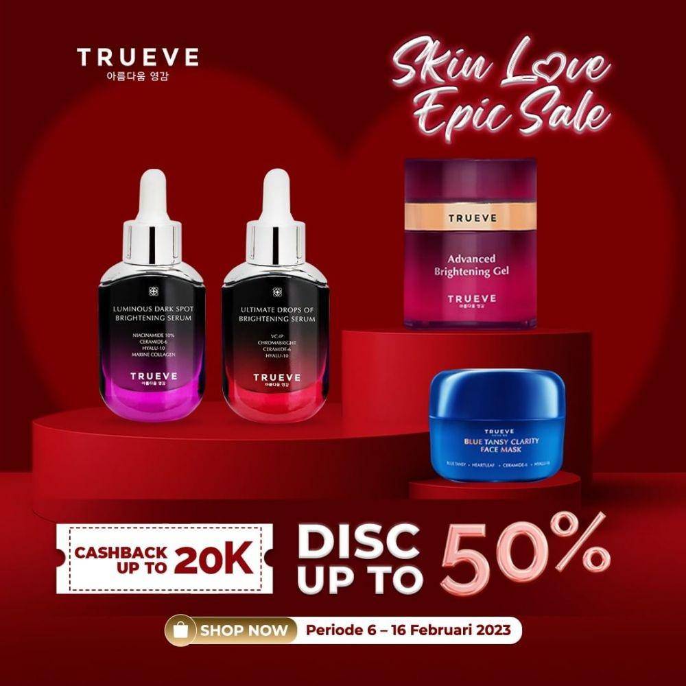Promo skincare dan makeup Februari 2023. (instagram.com/trueve.id)