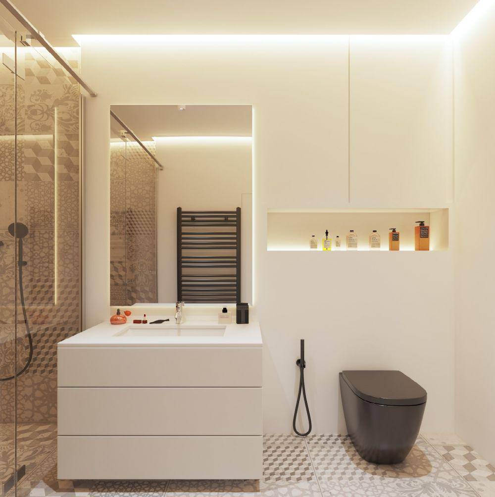 Ilustrasi desain kamar mandi modern yang elegan (unsplash.com/Bilal Mansuri)