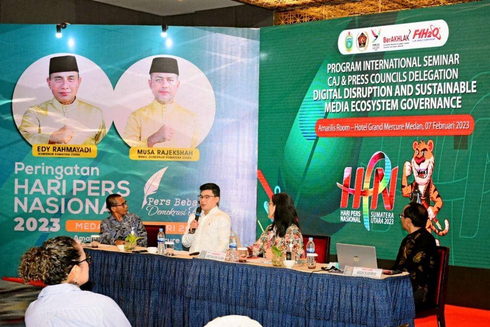 Dirjen Informasi dan Komunikasi Publik Kementerian Komunikasi dan Informatika Usman Kansong dalam Seminar Hari Pers Nasional (HPN) tahun 2023. (Istimewa/IDN Times)